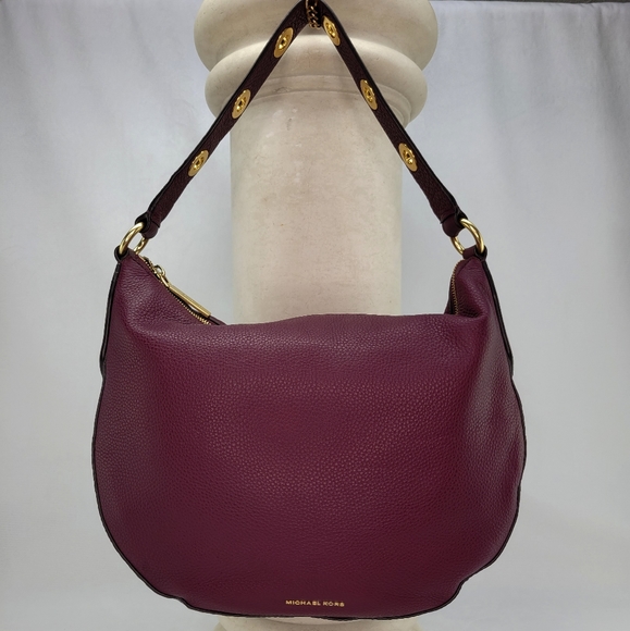 MICHAEL KORS Brooklyn Large Convertible Leather Hobo Plum (limited edition) - Picture 9 of 15